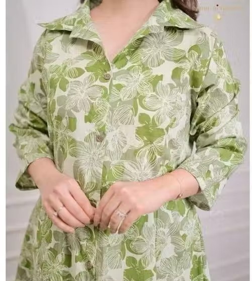 Cotton Blend Women Kurti With Bottomwear Color 1 (KS150)