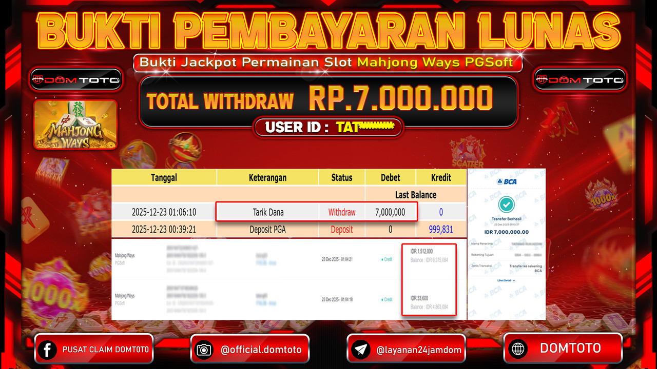 JACKPOT SLOT Mahjong Ways PGSoft 23 DECEMBER 2025