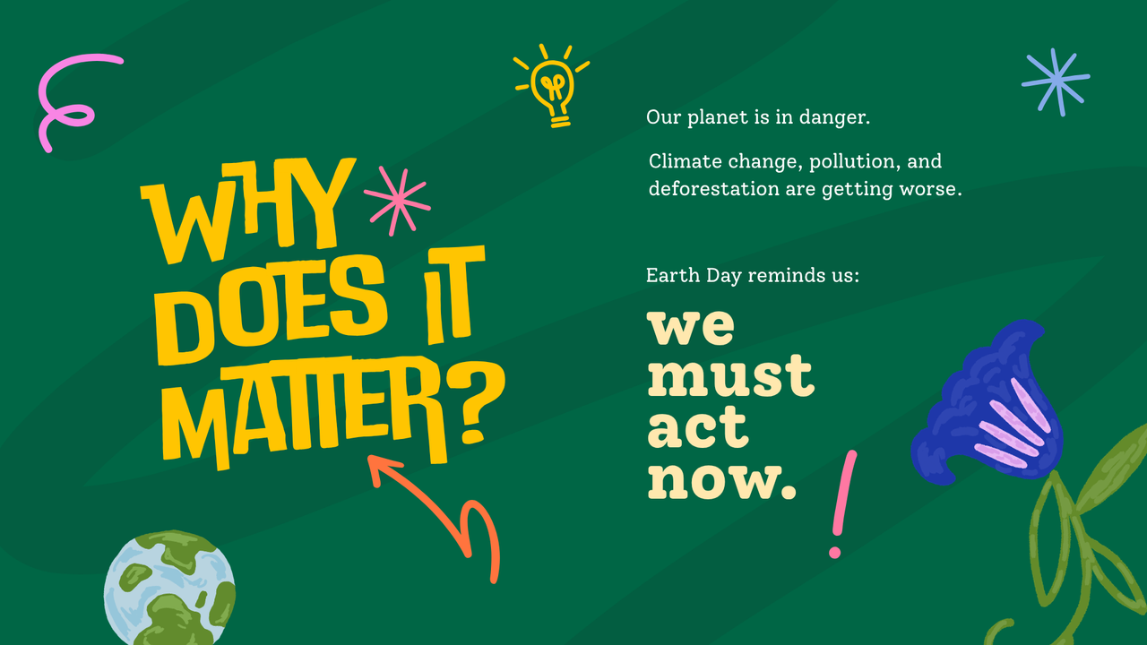 Green and Yellow Illustrated Earth Day Presentation