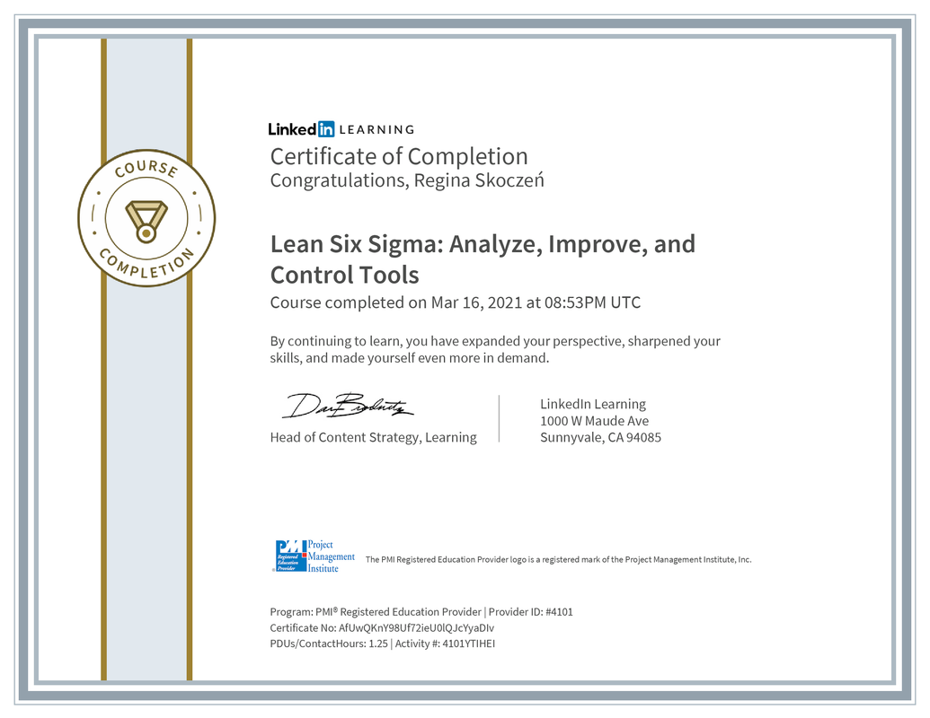 Lean Six Sigma Analyze Improve and Control Tools