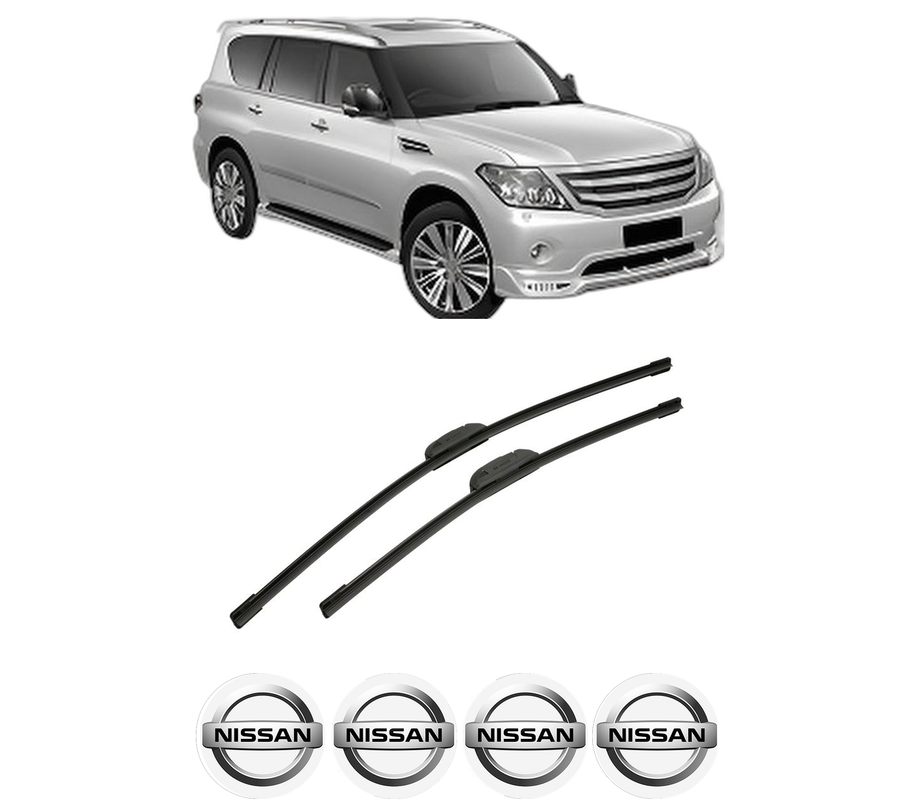 Set stergatoare auto NISSAN PATROL VI (Y62) din 2010, pentru parbriz auto, 2 bucati, Bosch Aerotwin Retrofit, din cauciuc siliconat rezistent, 4 Stickere Auto NISSAN