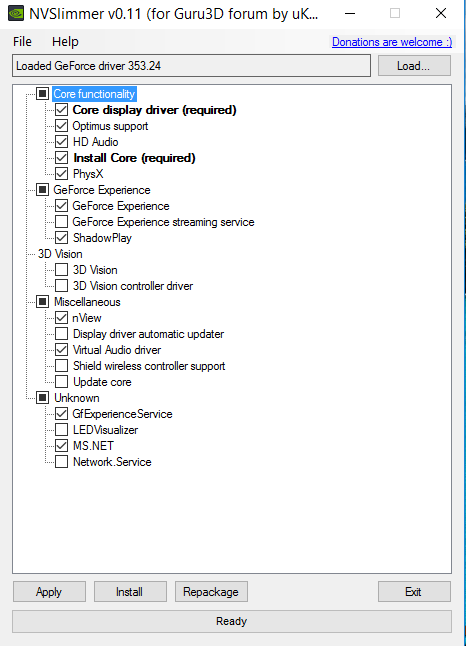 Галки в NVSlimmer