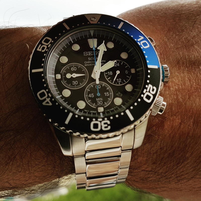 Seiko Solar Daytona Submariner Black  SSC017 200M (2)
