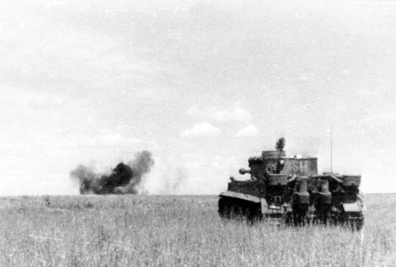 Tiger I en acción durante la batalla de Kursk