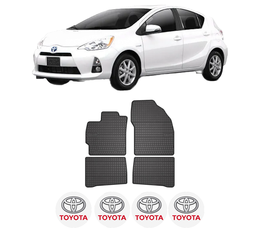 Set covorase presuri TOYOTA PRIUS C (NHP10_) din 2011, auto, din cauciuc thermoplastic, 4 Stickere auto cu TOYOTA