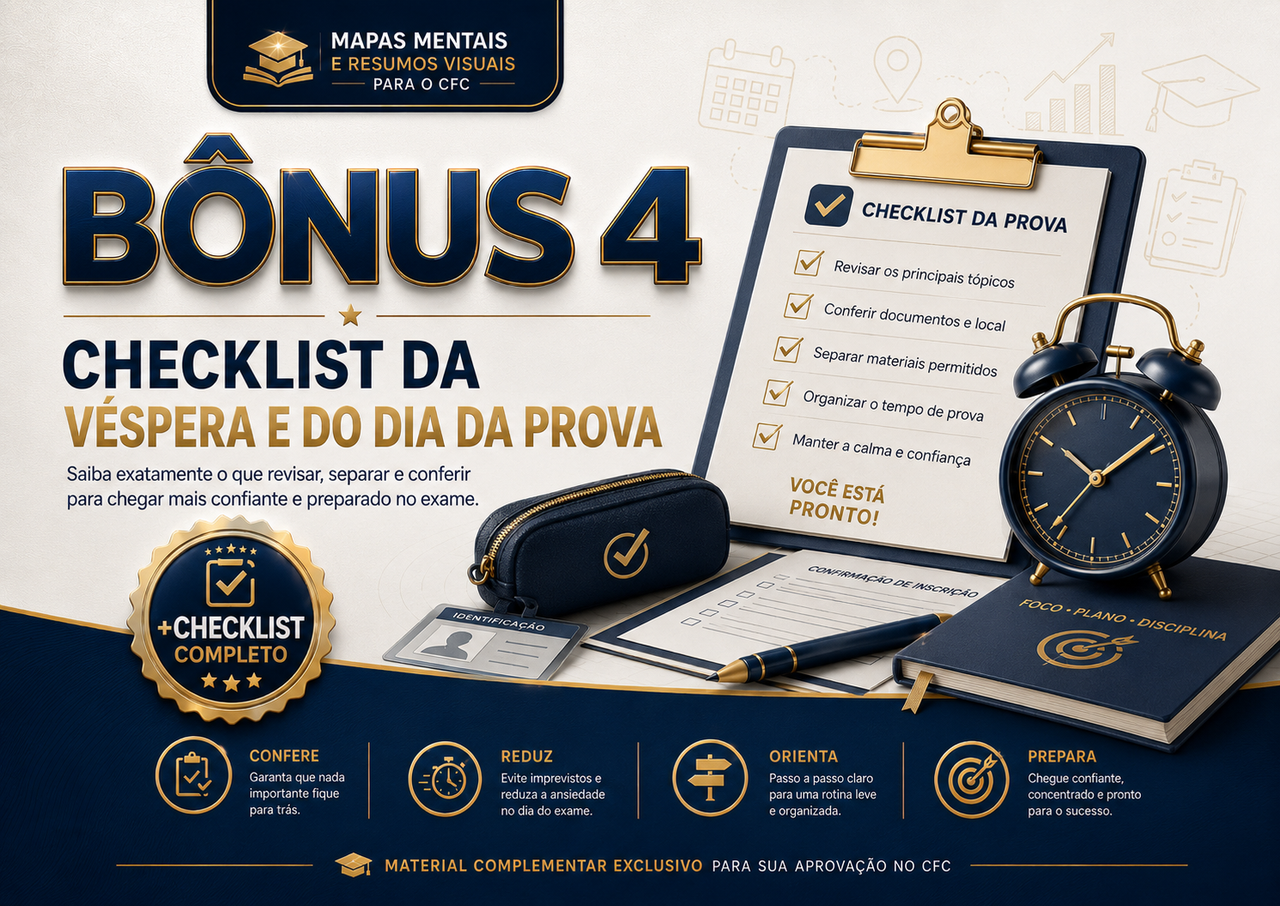Bônus 4 — Checklist da Véspera e do Dia da Prova