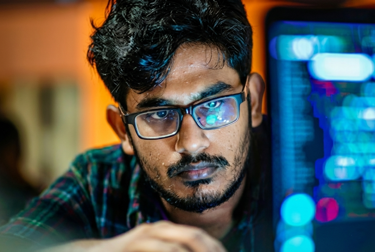 Man wearing ineffective clear lenses