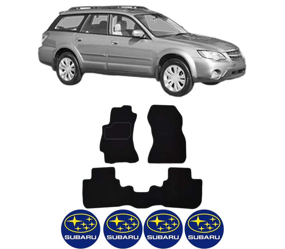 Set Covorase Presuri SUBARU OUTBACK (BL, BP) din 2003-2009, Auto, Material Textil Mocheta, 4 Stickere auto cu SUBARU