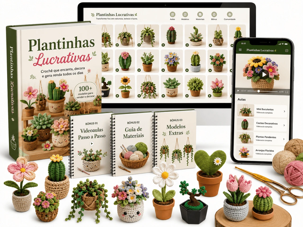 Kit Plantinhas de Crochê Lucrativas