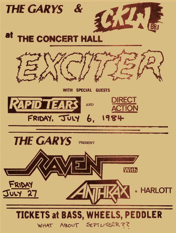 Exciter (Can) Live At Concert Hall, Toronto [Bootleg] (1984) RARE