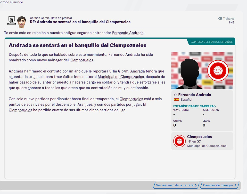 Se marcha el 2º entrenador 16-03