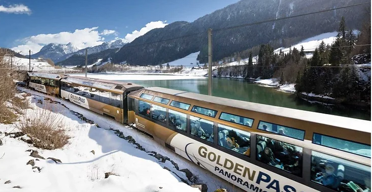 Viajar a bordo del Golden Pass, el tren panorámico en Suiza - Transporte público en Suiza - Tren, bus, precios, rutas