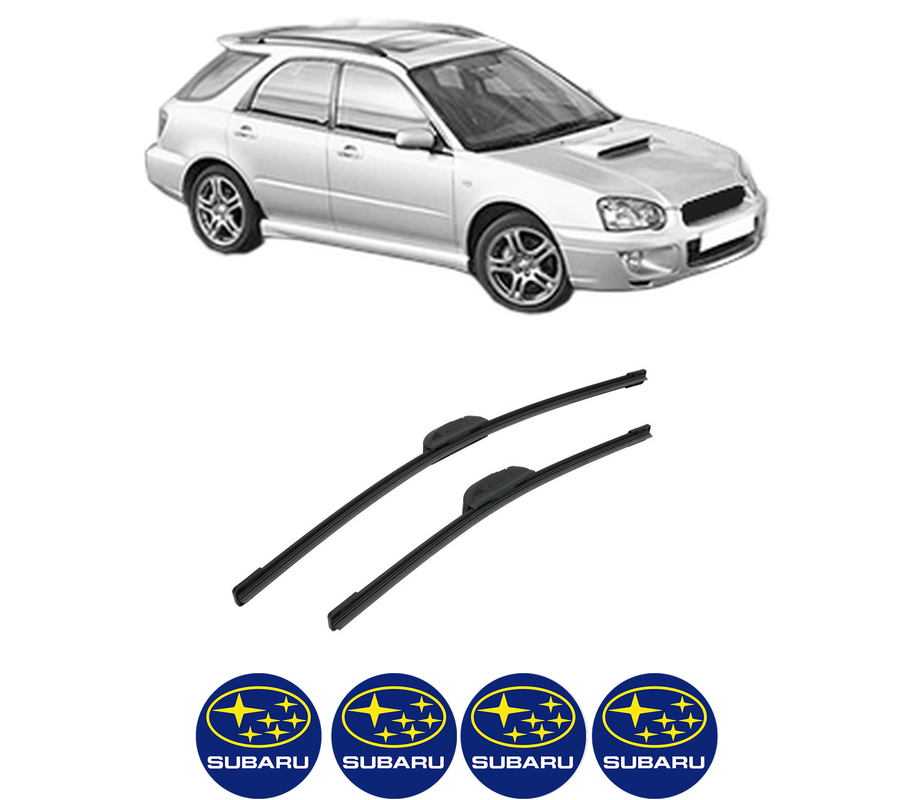 Set stergatoare auto SUBARU IMPREZA Estate (GG) din 2000-2008, pentru parbriz auto, 2 bucati, Bosch Aerotwin Retrofit, din cauciuc siliconat rezistent, 4 Stickere Auto SUBARU