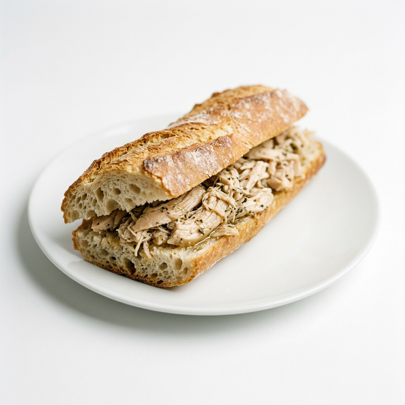 Bocadillo De Pollo Desmenuzado