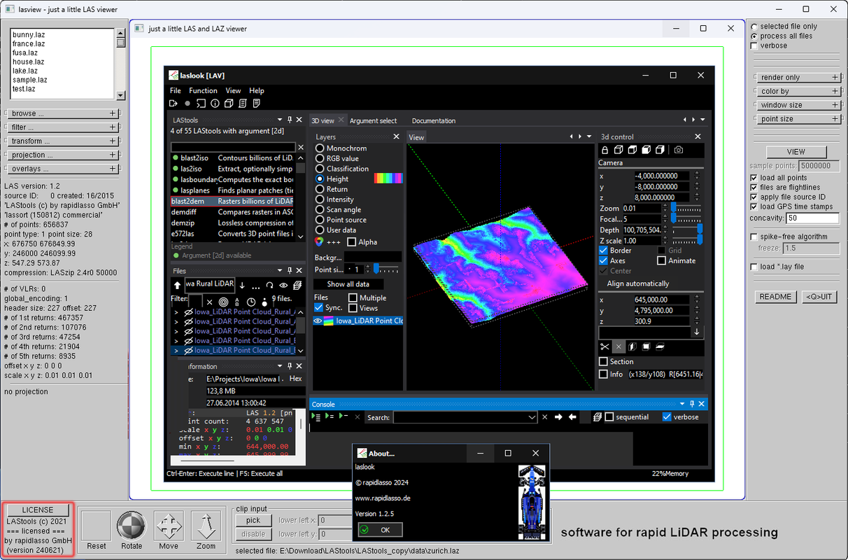 Working with rapidlasso LAStools Suite 2024.6 full license
