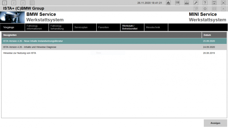 bmw ista p ccc user interface (bo) status 12