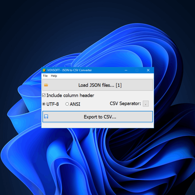 Vovsoft JSON to CSV Converter 1.1.0