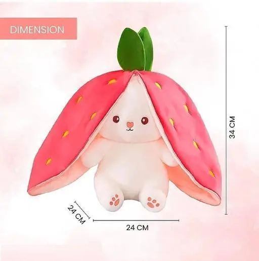 Hot Selling Reversable Cute Plush Big Ears Bunny Premium Quality - 35 cm (Multicolor) (T114)