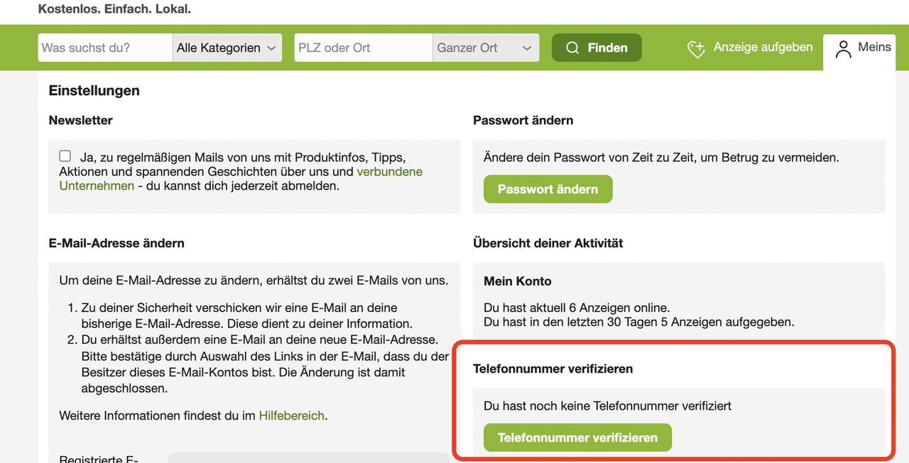 Telefonnummer verifizieren