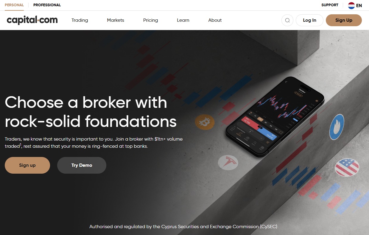 Capital com forex trading platform for secure CySEC regulated trading.