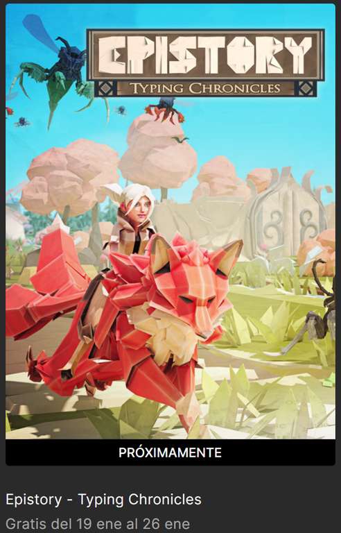 Epic Games: Epistory - Typing Chronicles (GRATIS)
