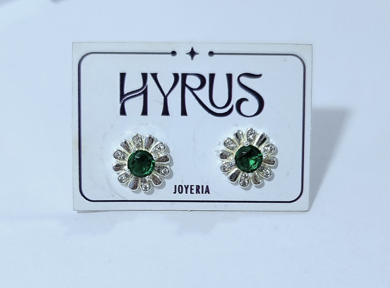 Arete #00203 flor verde