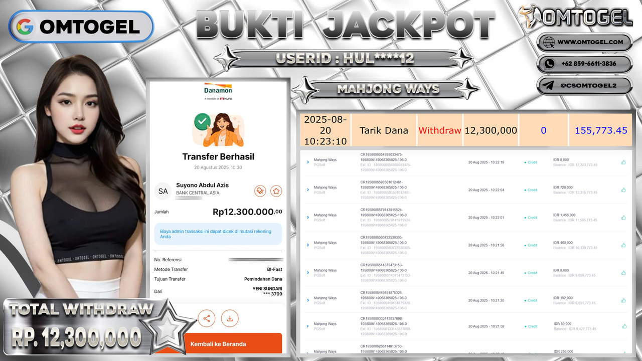 OMTOGEL JACKPOT PGSOFT MAHJONG WAYS 12 JUTA DI BAYAR LUNAS ,-