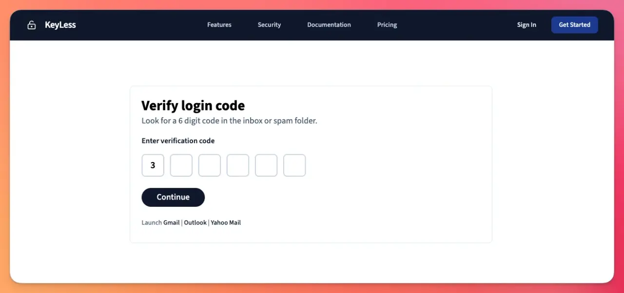OTP input form
