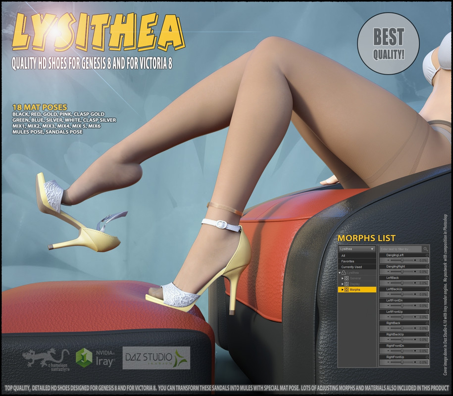 Lysithea Shoes - for Genesis 8 and Victoria 8 Lysithea Shoes - for Genesis 8 and Victoria 8