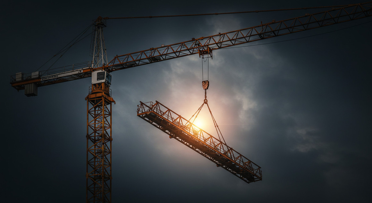 башенный кран поднимает тяжелый груз риск превышения нагрузки