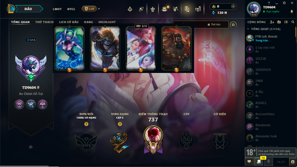 Acc LMHT # - Không Khung