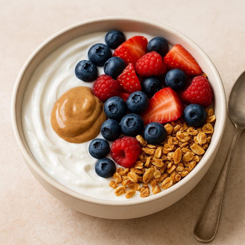 Quark-Bowl mit Beeren und Granola
