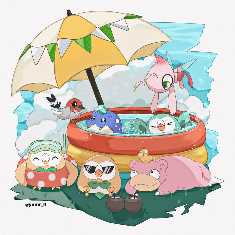 rowlet-psyduck-celebi-slowpoke-spheal-an