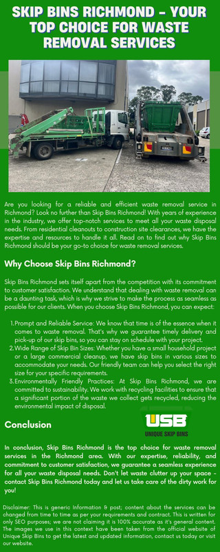 Skip Bins Richmond - Your Top Choice for Waste Removal Services