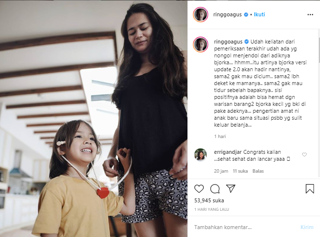 Ringgo Agus membeberkan jenis kelamin calon anak kedua