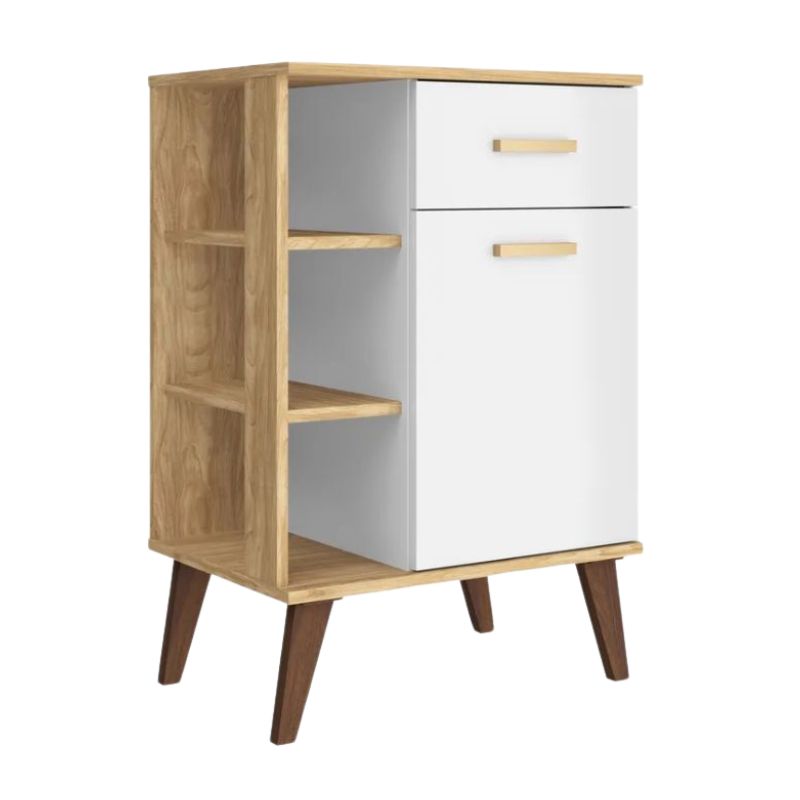 Mostrador retro con 1 puerta y 1 cajón