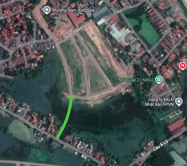 Đoạn đường nối KĐT Mỹ Độ ra đường dân cư hiện hữu, có chiều dài khoảng 120 m.