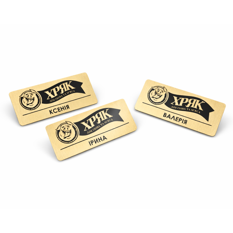 Металлический бейдж с термопечатью