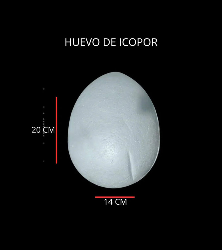Huevo en Icopor #8 DE 20CM  para sus adornos pascua y escolar