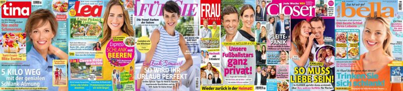 Cover: 6 mal Frauenmagazine No 26 vom 19  Juni 2024