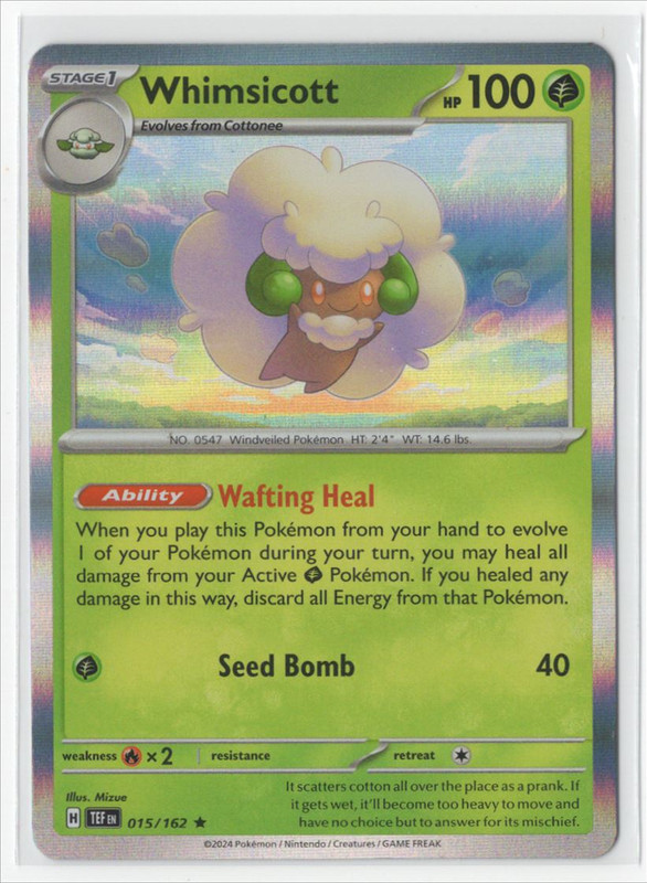 Pokemon Temporal Forces - 015/162 Whimsicott Holo - Picture 1 of 1
