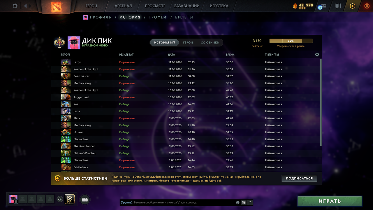 Dota 2 Account  MMR