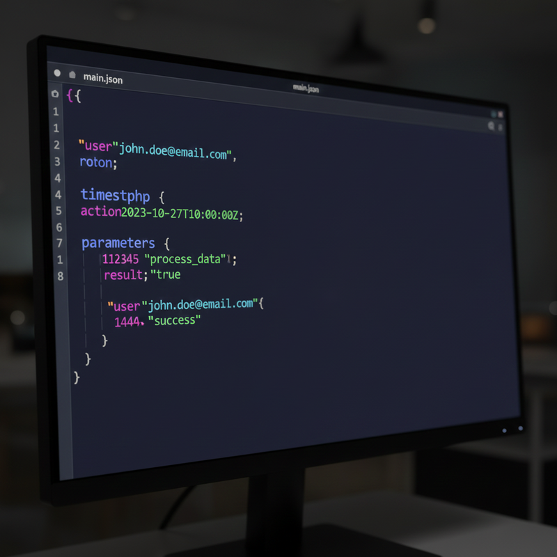 JSON code structure example for AI prompt engineering output