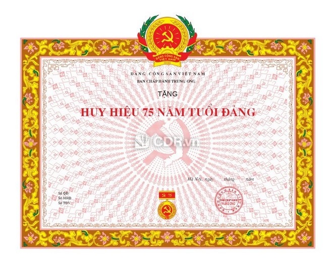 bằng khen huy hiệu 30 năm đảng
