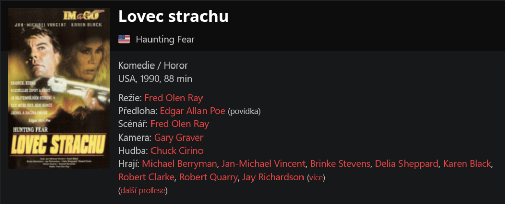 Lovec strachu / Haunting Fear (1990)