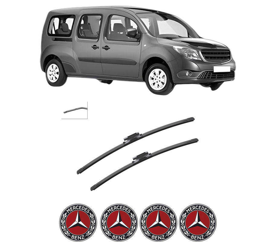 Set stergatoare auto MERCEDES-BENZ CITAN MPV (W415) din 2012-2021, pentru parbriz auto, 2 bucati, Bosch Aerotwin, din cauciuc siliconat rezistent, 4 Stickere Auto MERCEDES-BENZ