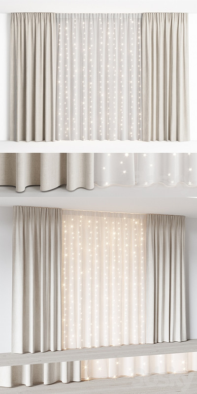 Curtains with garland NG1