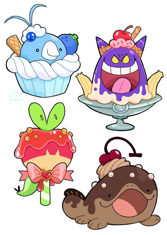 gengar-swablu-clodsire-and-applin-pokemo