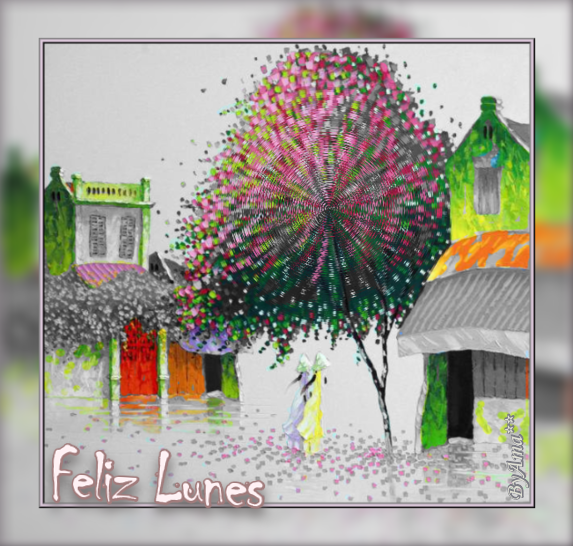 Paisaje Chinesco con Ondas de Agua Lunes