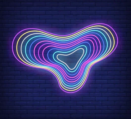 неоновая вывеска в современном интерьере